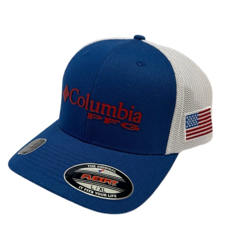 Columbia PFG USA High Crown FlexFit Mesh Back S/M NEW!